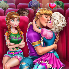 Jogo Beijo Escondido de Elsa e Kristoff