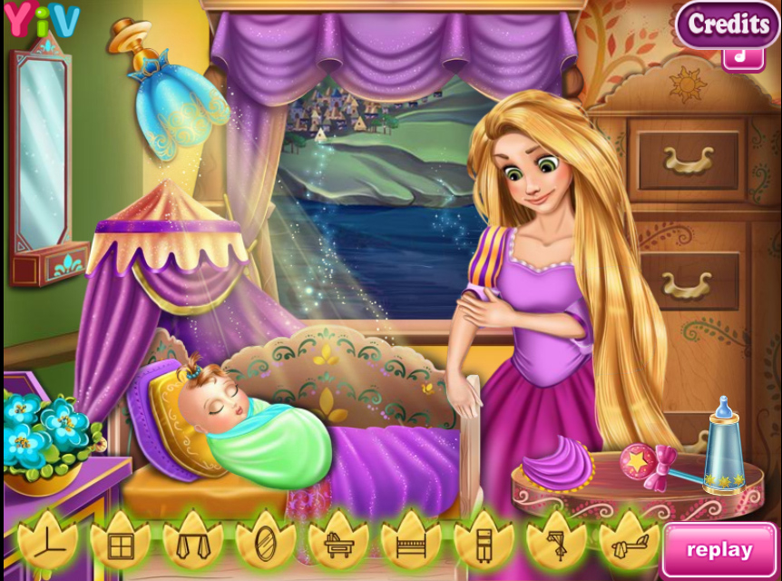 Parto da princesa Rapunzel - Jogos para Meninas