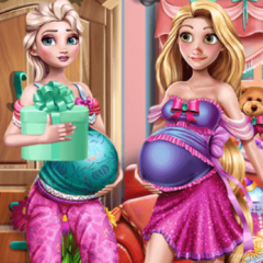 Jogos de Elsa e Rapunzel Grávidas: Encontre os Presentes no