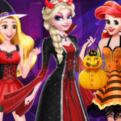 Jogo Elsa, Rapunzel e Ariel no Dia das Bruxas