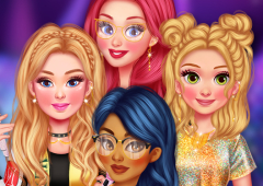 No palco com a Barbie e as Princesas da Disney
