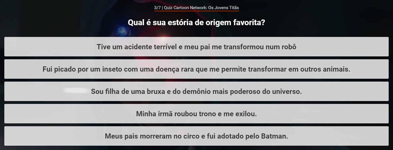 Jogo Quiz Cartoon Network: Qual dos Jovens Titãs você seria? no Jogos 360