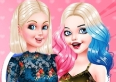 Vista a Arlequina e a Barbie