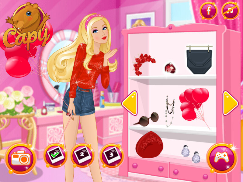 Jogos de Vista a Barbie com roupas vermelhas no Meninas Jogos