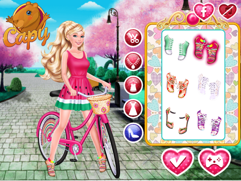 Jogos de Vista a Barbie e Pinte a Bicicleta no Meninas Jogos